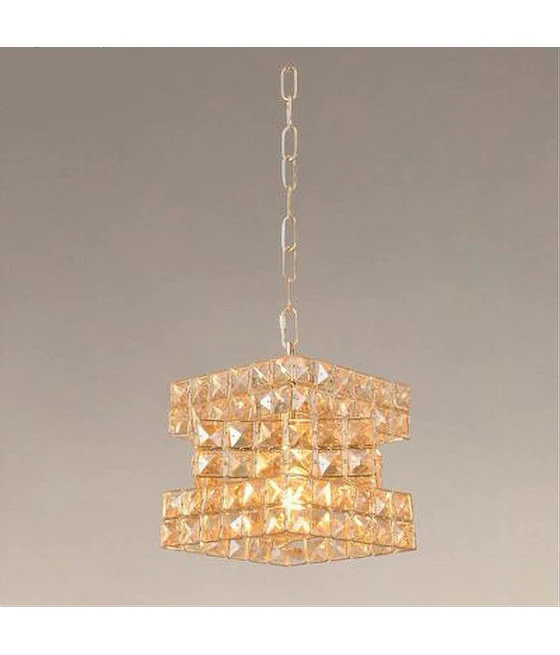 PLAFONIERA CON CENTRAL CRISTAL MODERN 50 CM LED LAMPADARIO LUCE 6500K 08364
