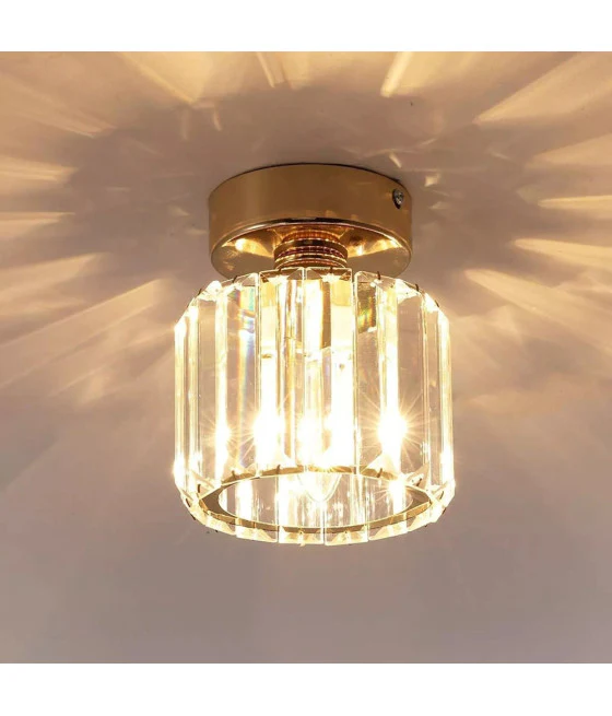 Luz de techo de techo de metal de oro blanco con lámpara de lámpara ligera E27 32651