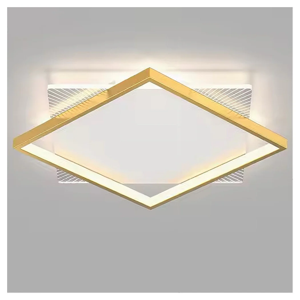 Luz de techo LED 30W Casado cuadrado de oro claro de lámpara natural Techo 71033