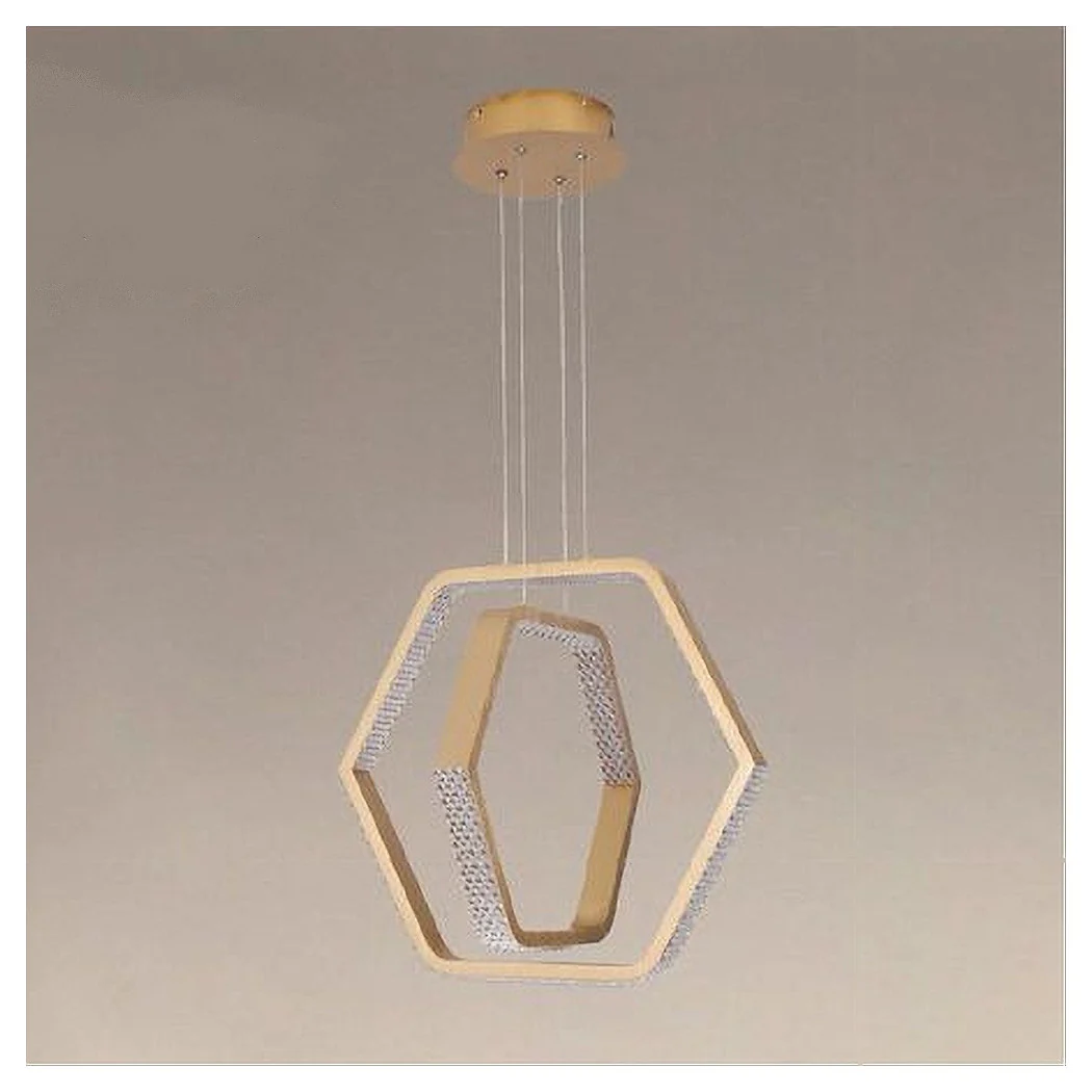 Láñada de suspensión LED 48W Efecto de cristal moderno hexagonal Oro 31852