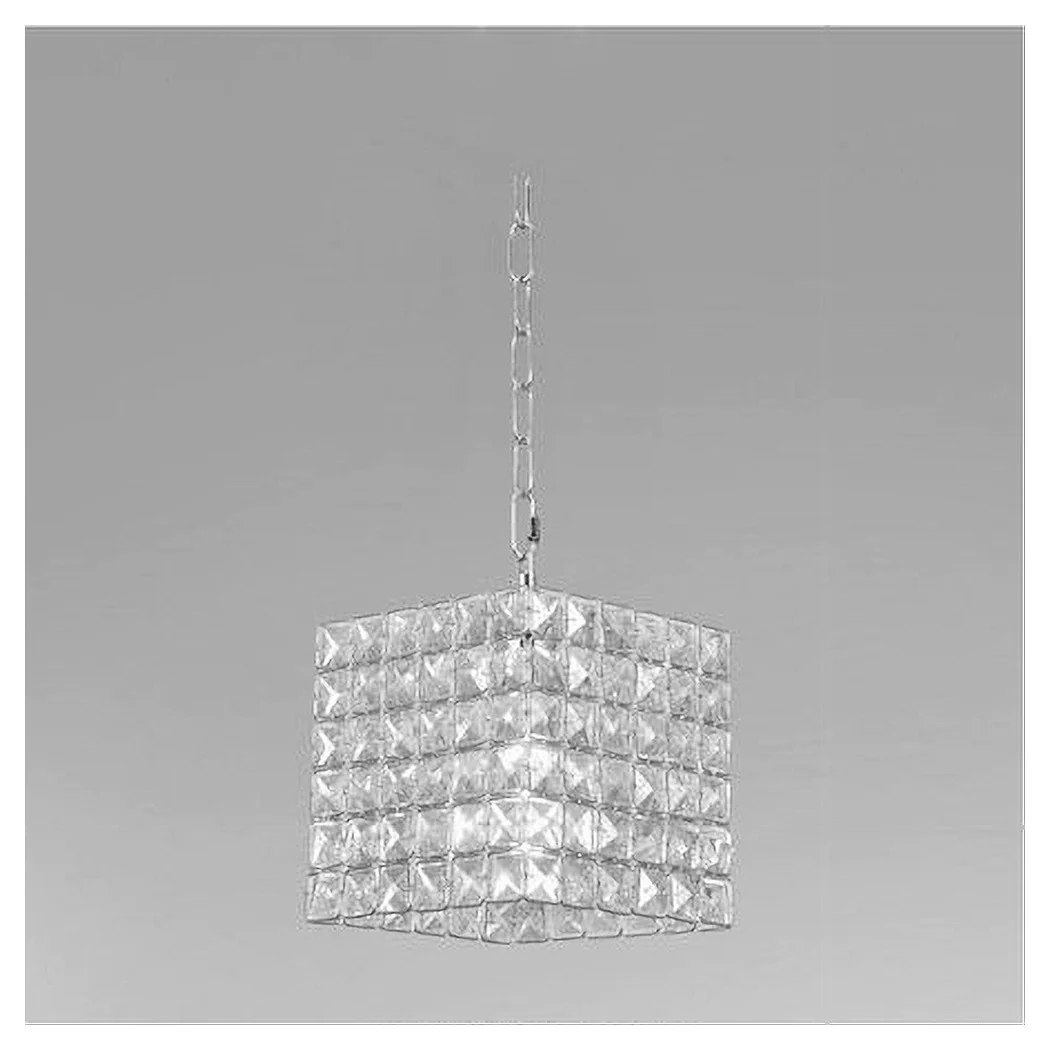 Lámpara de araña de cubo suspendidas con cristales Lámpara de luz E27 SQUILLA PLATA 32323