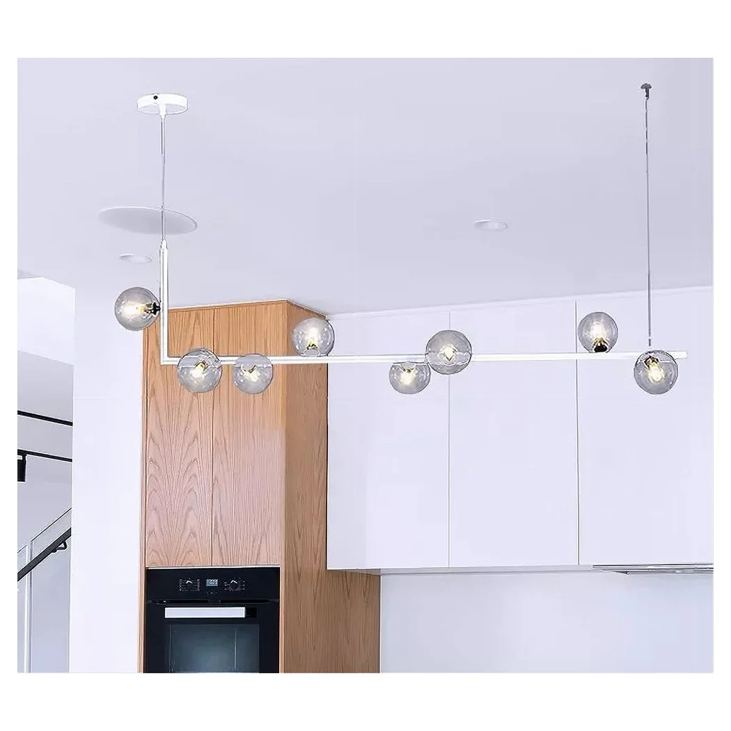 Araña 8 g9 Esferas en el diseño moderno de techo de metal blanco 71614