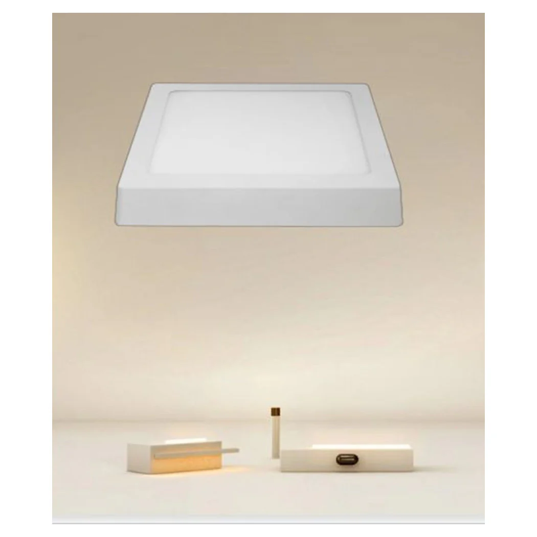 PLAFONIERA LED DA SOFFITTO 18W LUCE 3000K-6500K PARETE QUADRATO CON INTERRUTTOR 00182