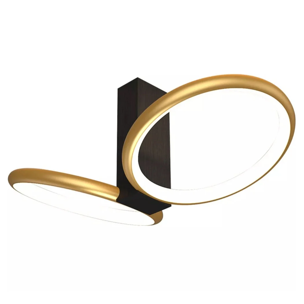 Luz del techo LED 22 W 2 llantas Lámpara de oro moderna Anillo doble 50544