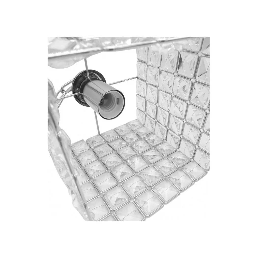 Lámpara de araña de cubo suspendidas con cristales Lámpara de luz E27 SQUILLA PLATA 32323