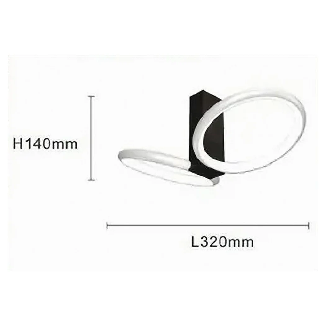 22W LED Techo LED 2 Círculos Blanco Lámpara moderna Techo Techo Doble Anillo 50537