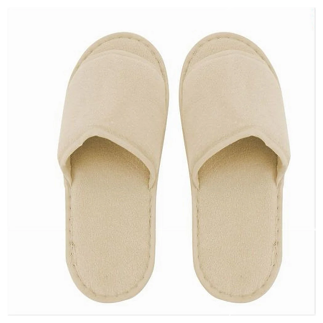 Par de zapatillas Baños de baño Beige Tamaño 39-45 Habitación de hotel 79681
