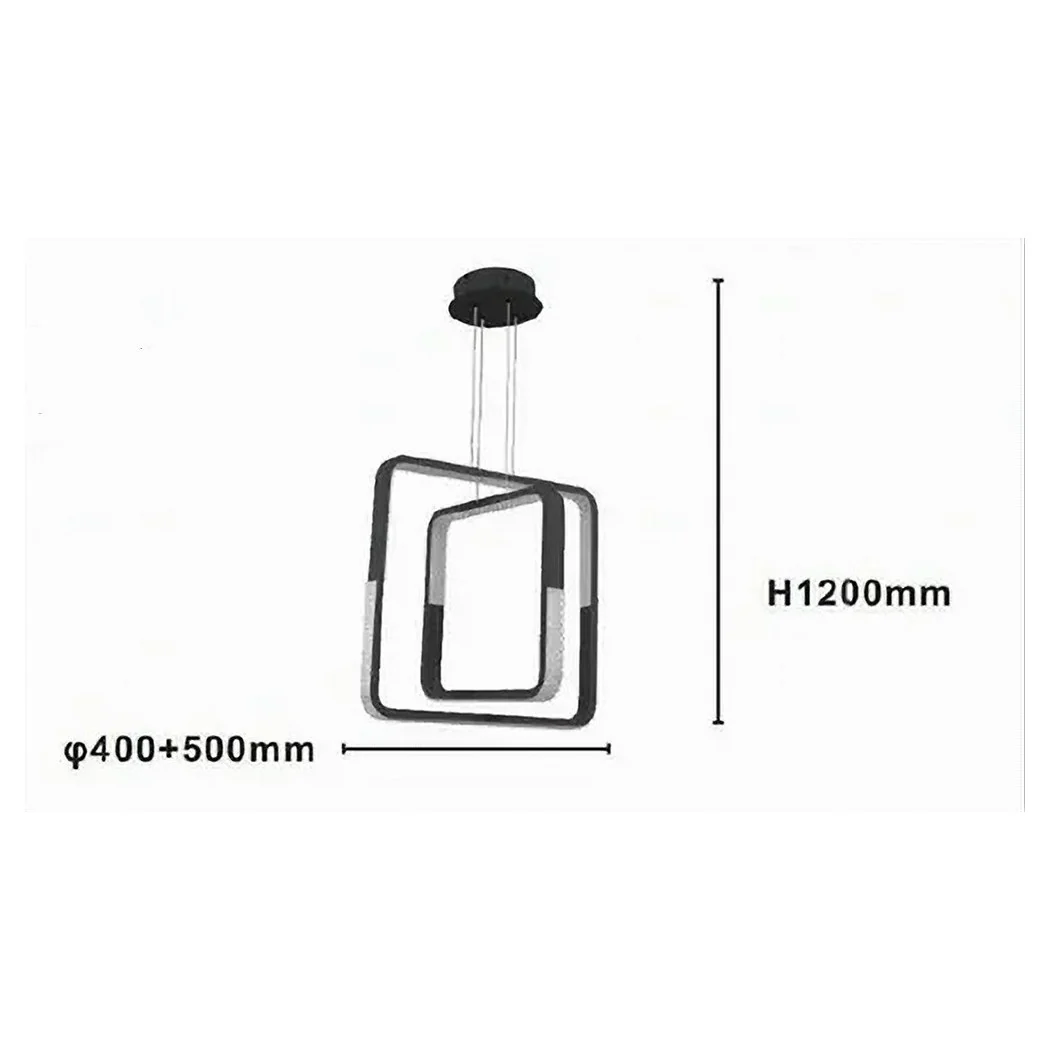 Colgante LED araña 64W cuadrados moderno efecto de cristal negro 32194