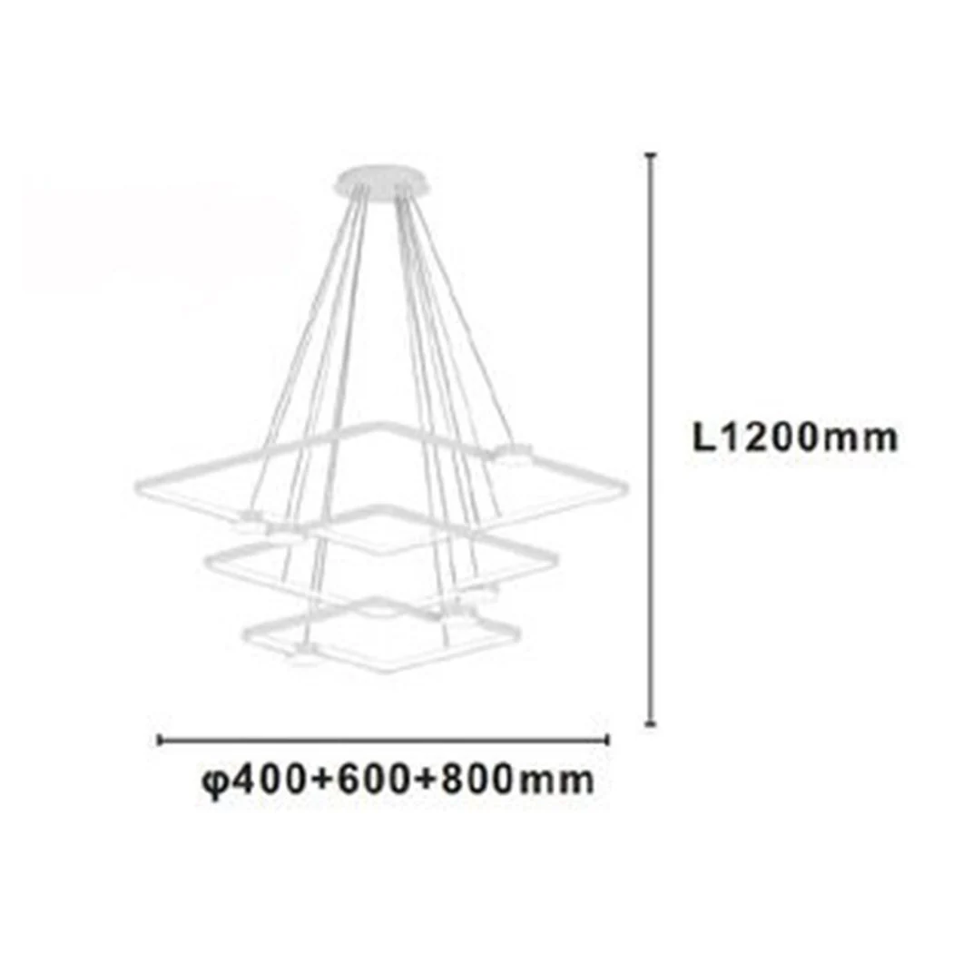 LED 112W 3 QUADRATI CON TELECOMANDO DESIGN MODERN BIANCO 71224