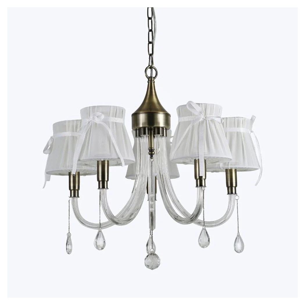 Araña de bronce clásico con lámpara de techo de 5 brazos de suspensión 92396