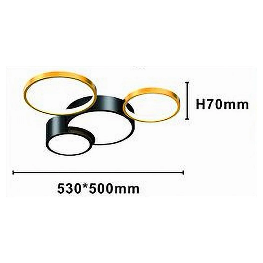 36W LED Techo LED 4 círculos Negro Oro Moderno Lámpara de techo 4000K 70951