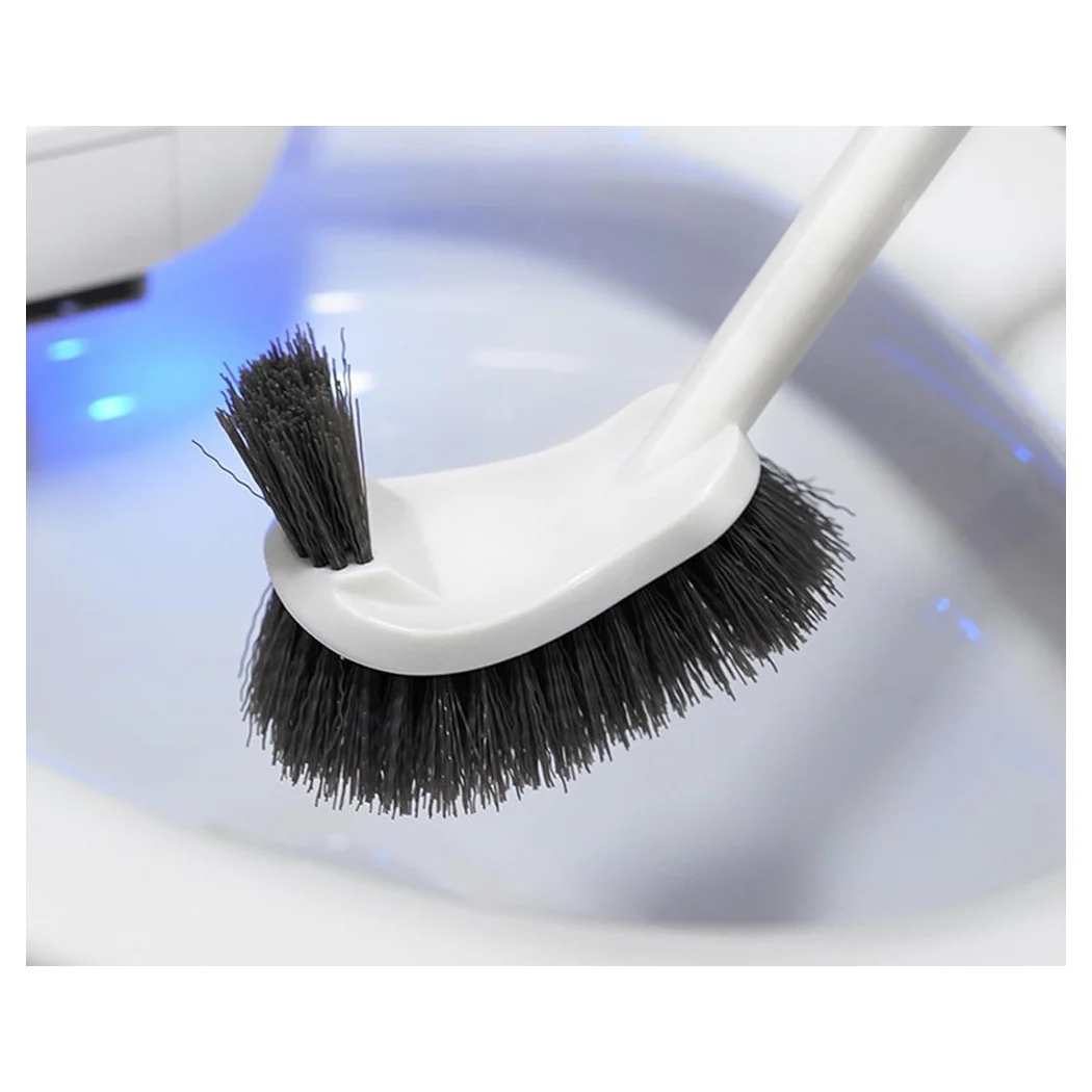 Cepillo de inodoro de doble cama Cepillo de baño Herramienta de limpieza de baño con mango largo 48 cm 87618