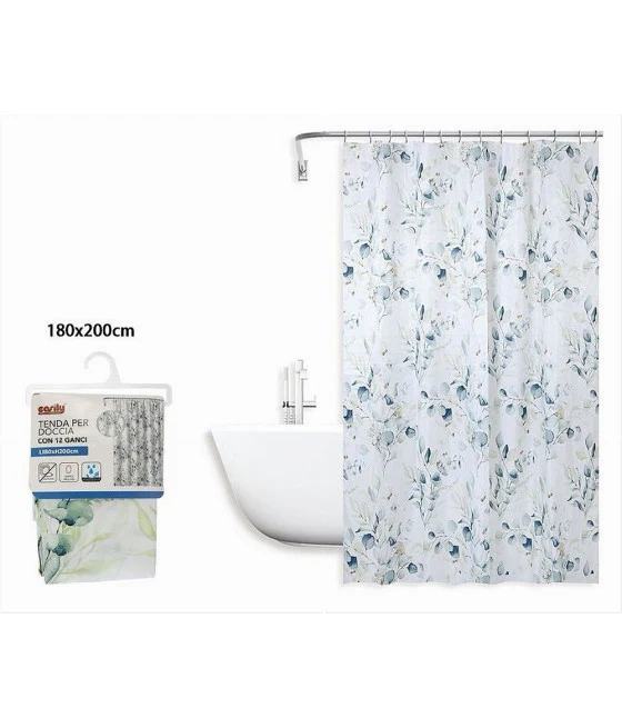 Diseño de baño de tiendas de ducha con ruedas de dos tonos 180x200cm 12 ganchos 87599