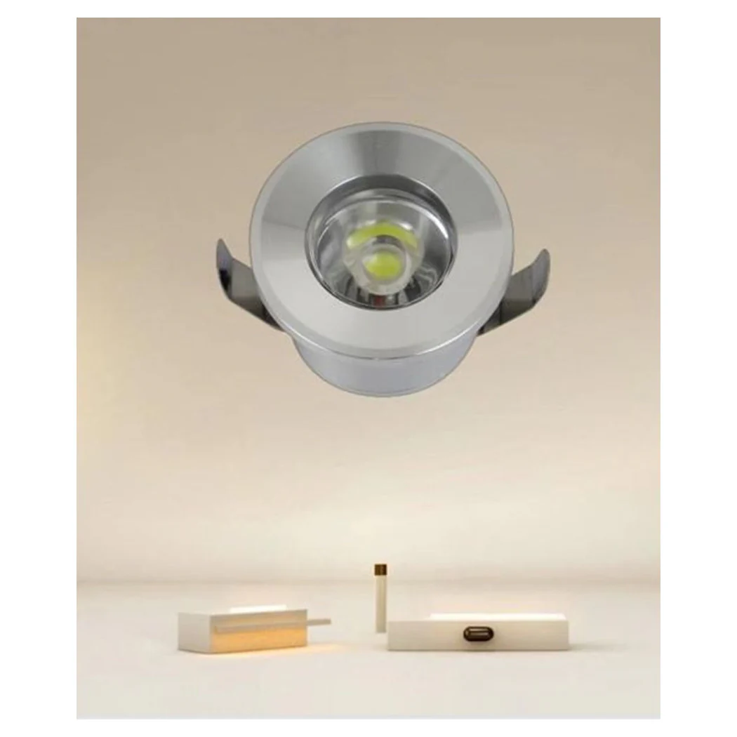 Spotlight 1W LED Techo empotrado IP20 Silver Mini Spot Luz natural puntajes 00250
