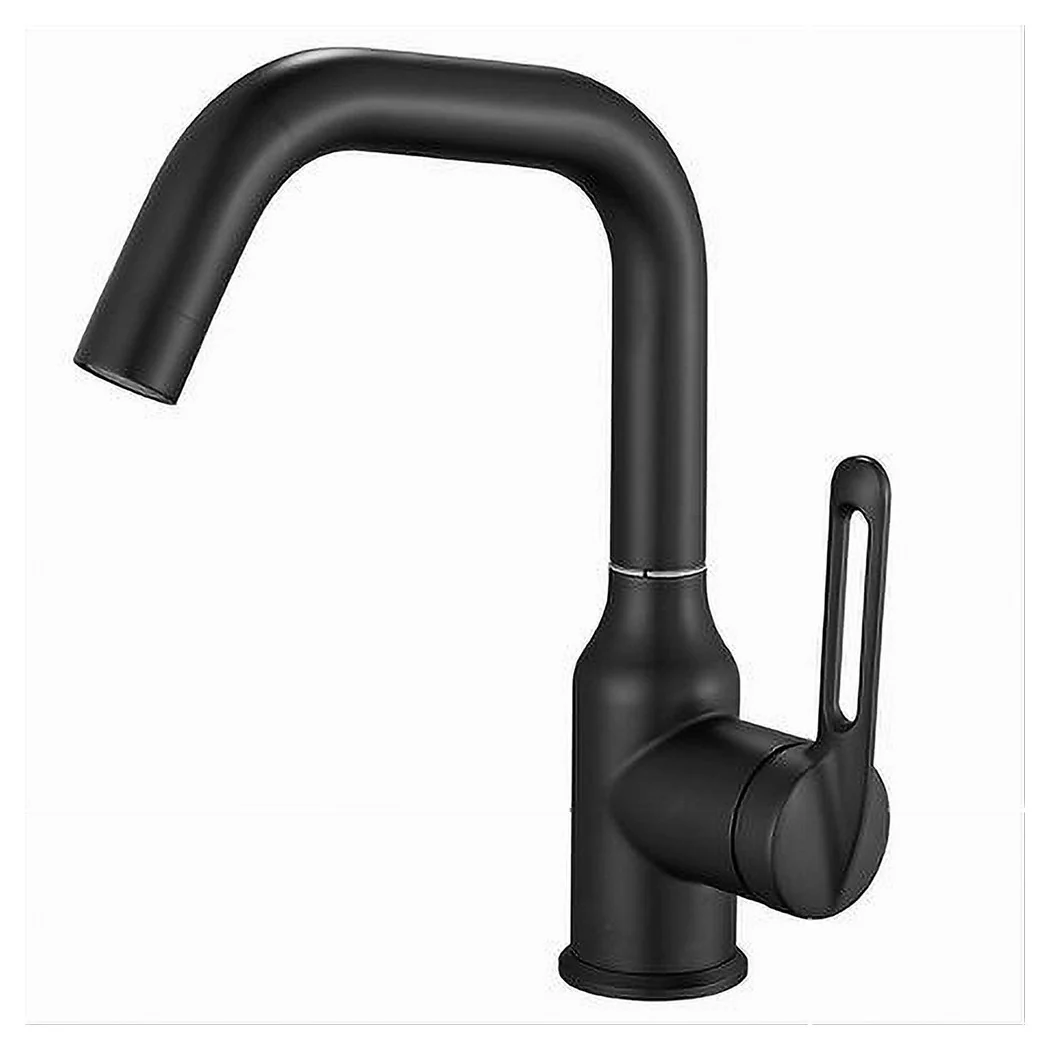 Mezclador giratorio de grifo de cocina de una sola forrada satinado negro fregadero 87258