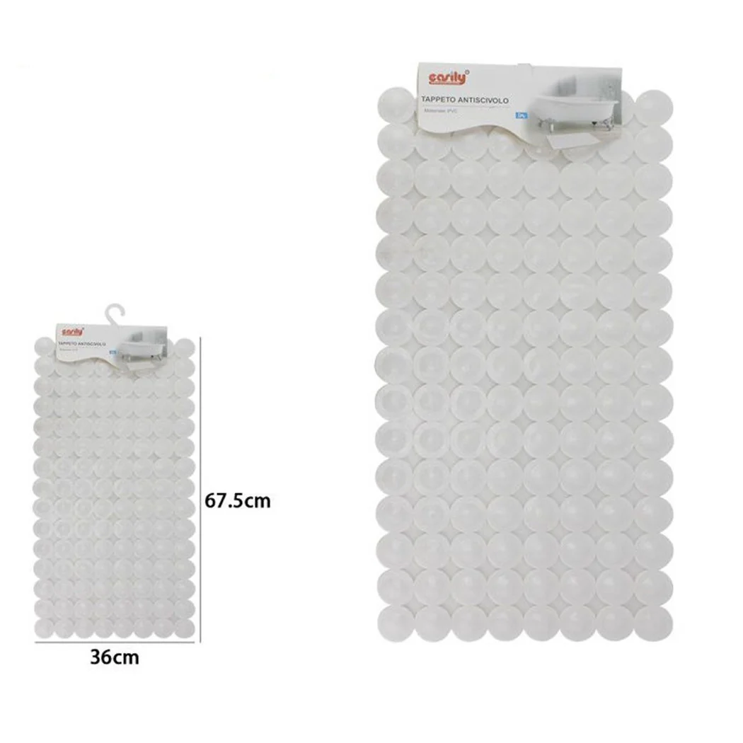 Alfombra de PVC antideslizante para ducha de bañera 67.5x36cm Blanco 59610