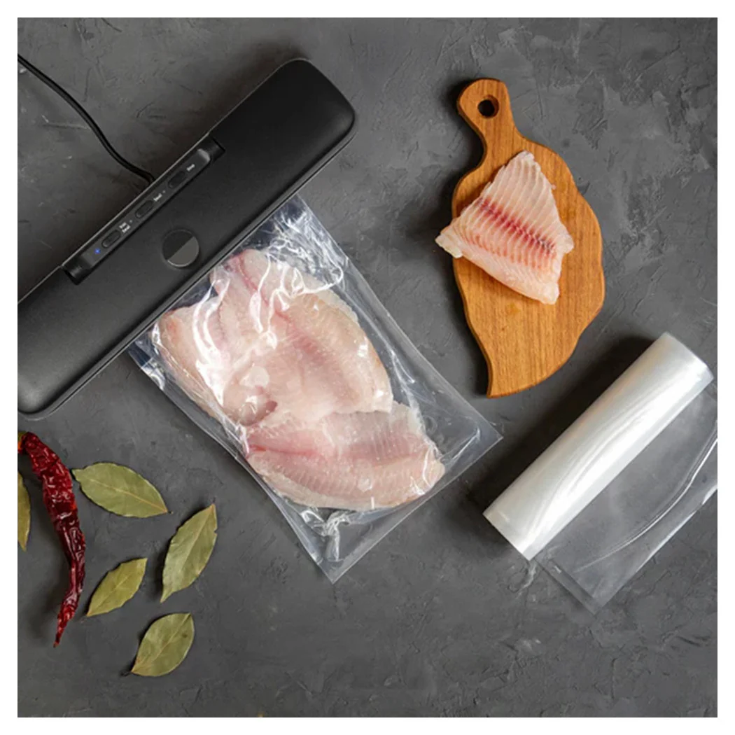 Máquina de vacío 2 en 1 negro 110 W con 10 bolsas ideales para almacenar alimentos