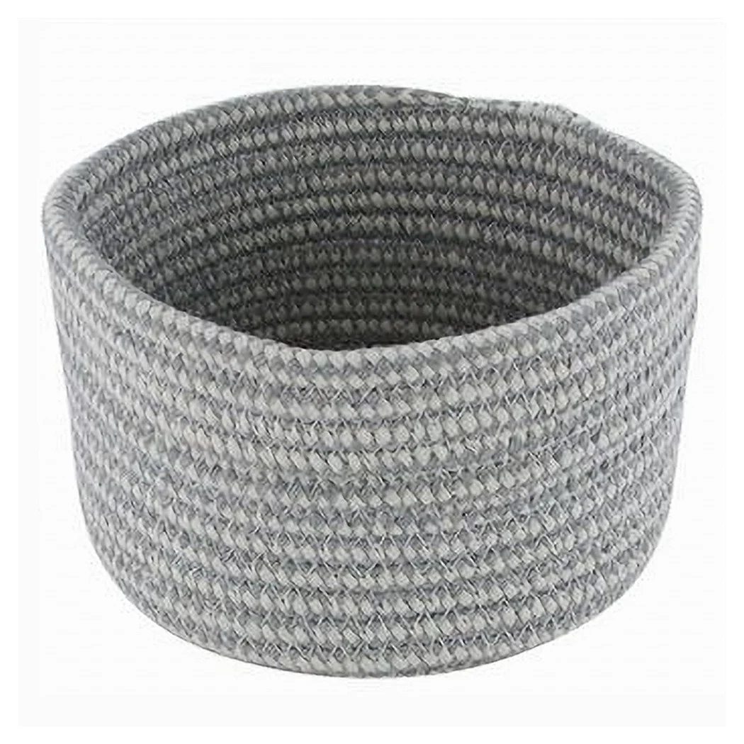 Cesta de objetos Cesta Cesta trenzada Gris Casa redonda 16x10 cm 10643