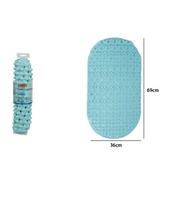 Alfombra antideslizante para bañera ducha blanca 42x90 cm rectangular 87553