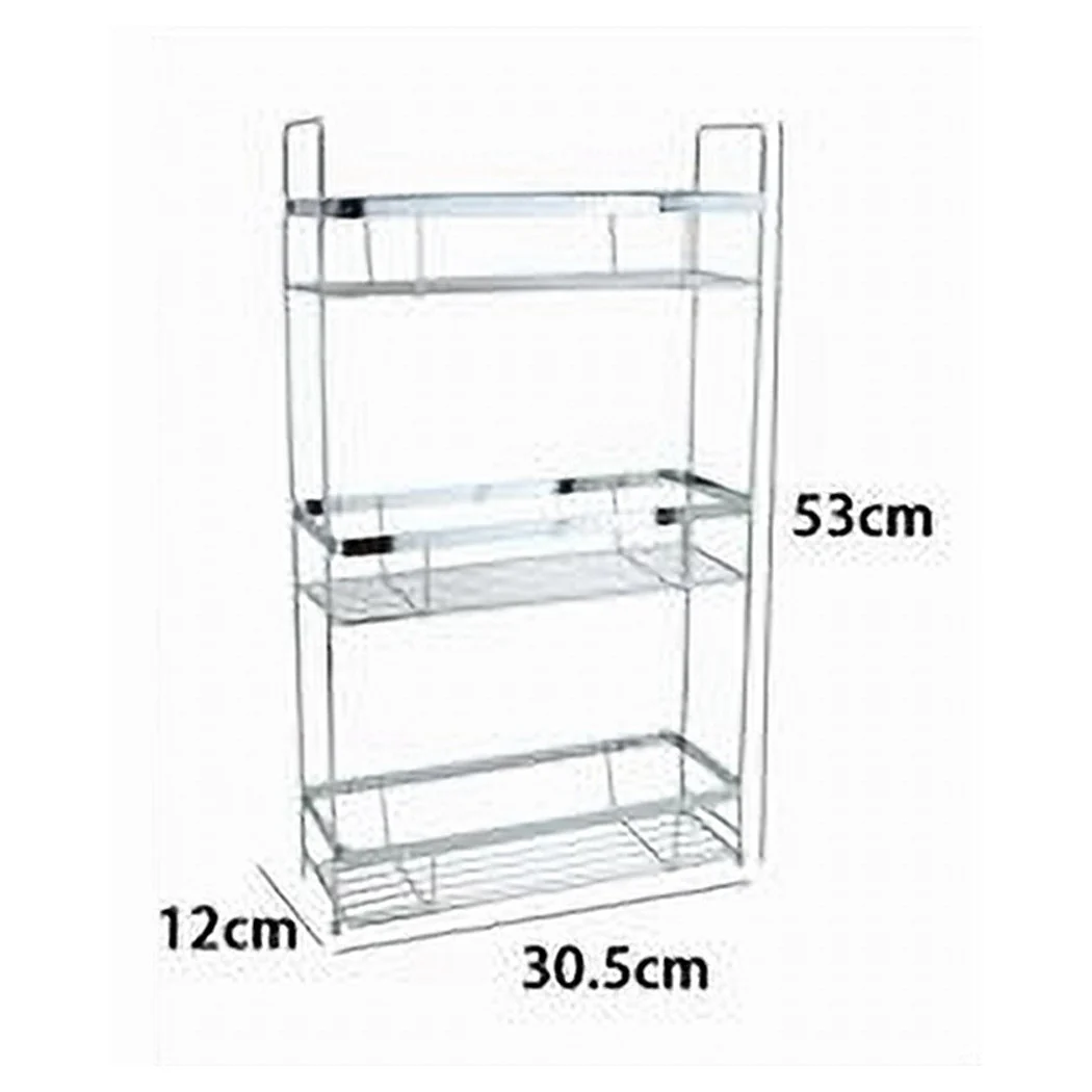 Eje para ducha Baño rectangular 3 Estantes Objetos de la puerta 30.5x12x53cm 79302