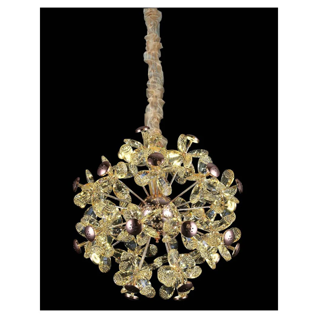 Araña circular creativa con lámpara de iluminación de cristal pétalo 92075