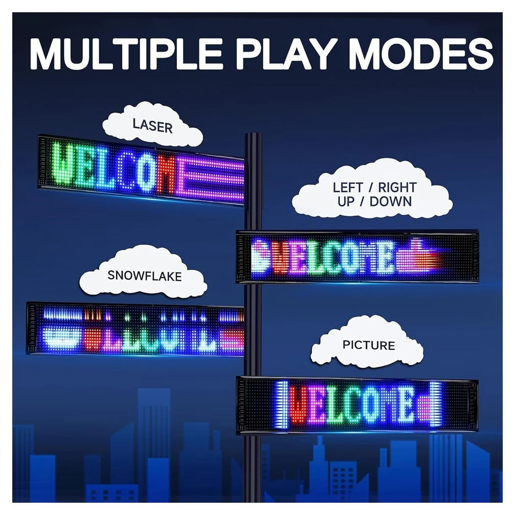 INSEGNA LED PROGRAMME CONTROL APP BLUETOOTH A SCORRIMENT USB POR FAVOR