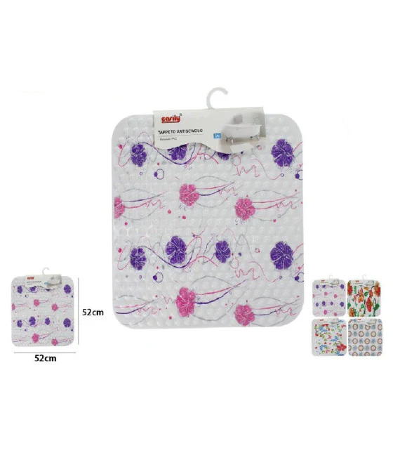 Ducha de bañera de alfombra de PVC antideslizante 70x37cm efecto geométrico 59621