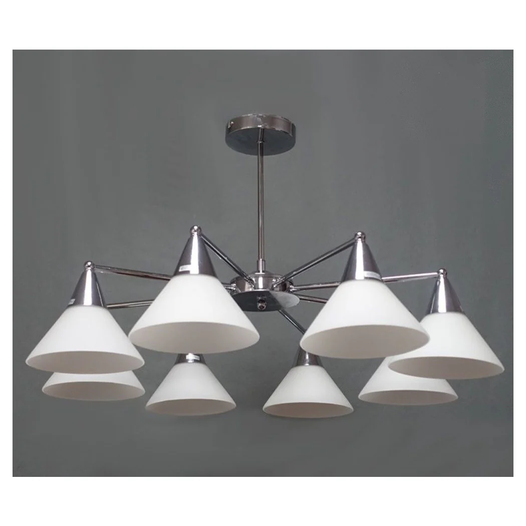 Moderna suspensión de 8 brazos LED araña con tazas de vidrio Lámpara de luz E14 00897