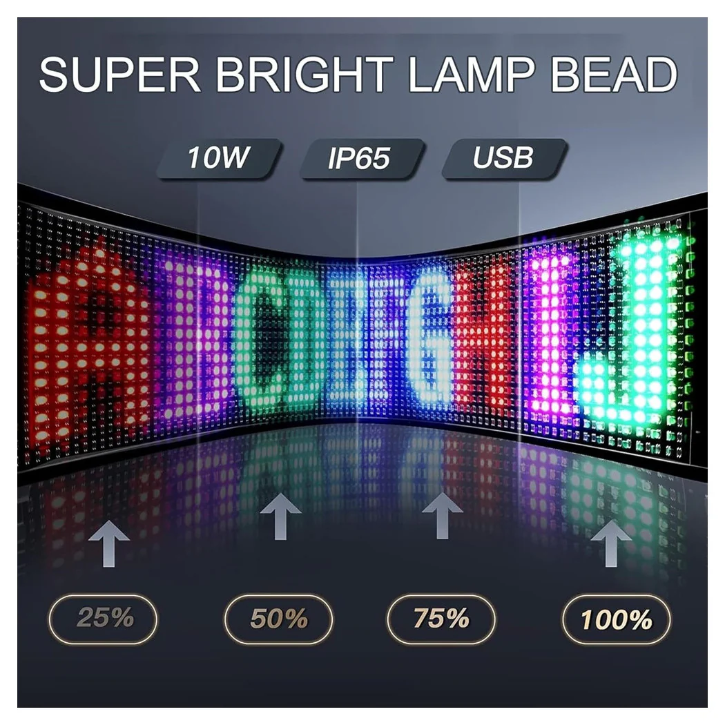 INSEGNA LED PROGRAMME CONTROL APP BLUETOOTH A SCORRIMENT USB POR FAVOR