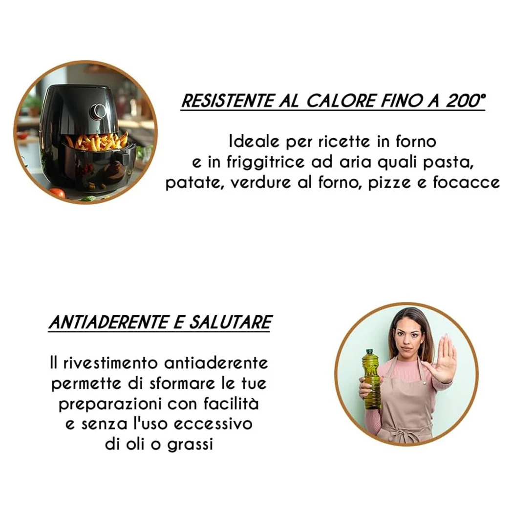 Hoja de hornear rectangular de alta escalona 20x14xh5cm para la freidora 054064