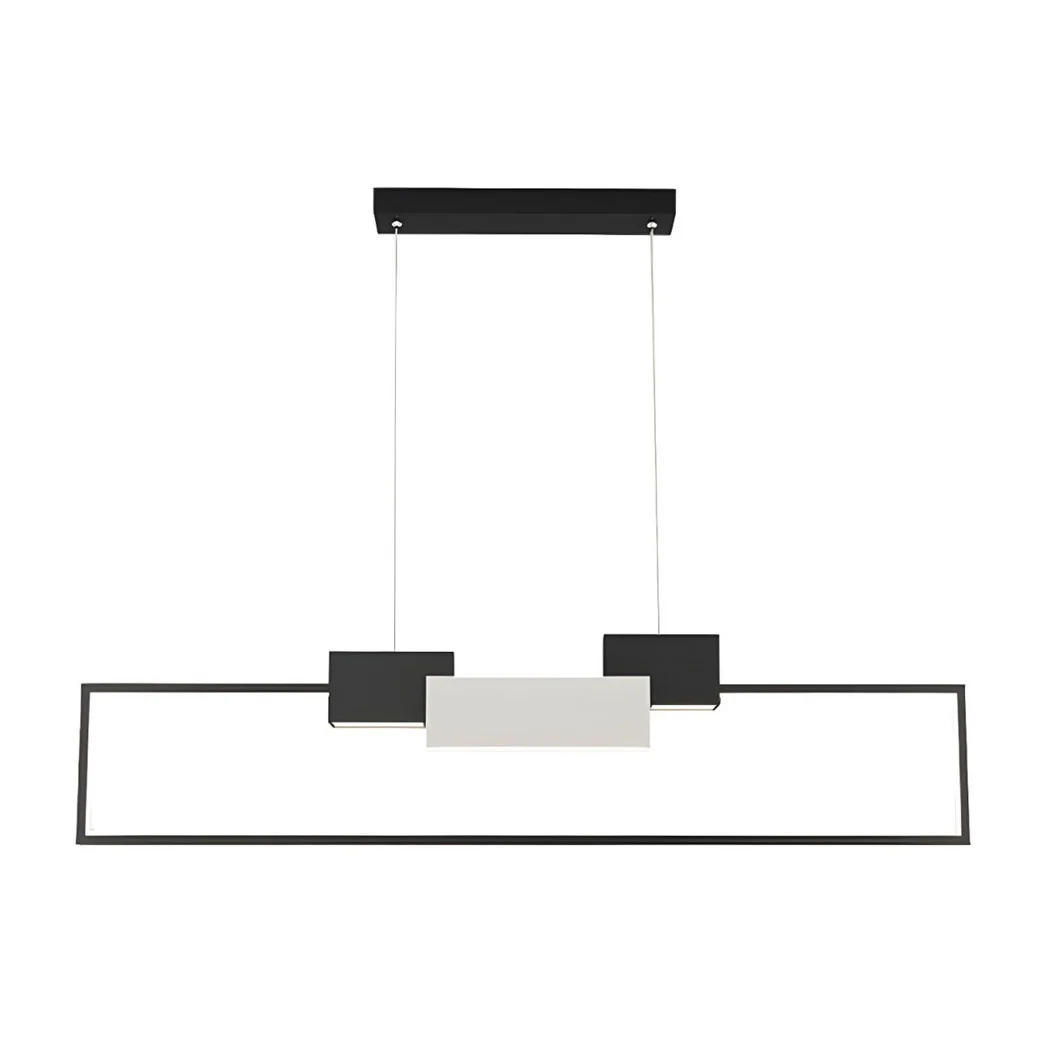 Lámpara de suspensión LED Rectangular 36W con control remoto Negro Moderno 71585