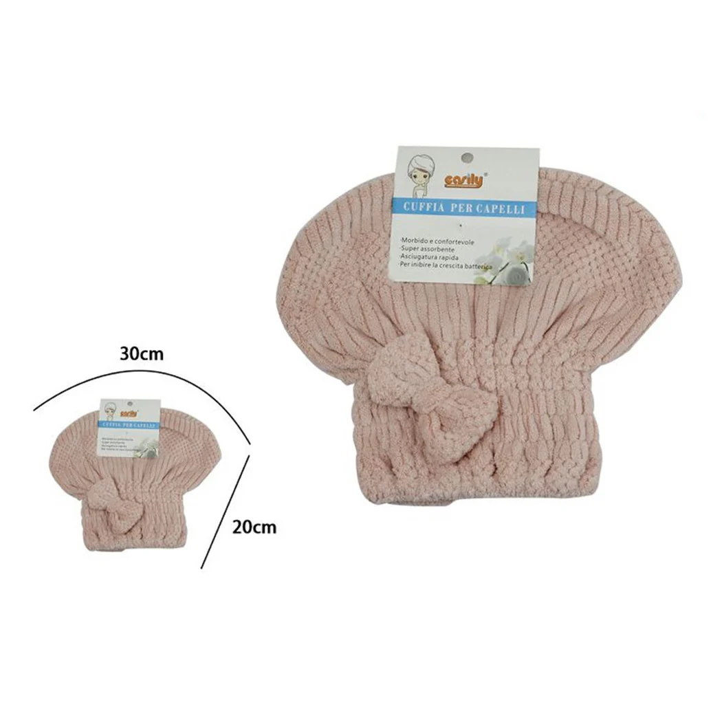 Secador de pelo de auriculares Soft Ducha Toalla Absorbente Rosa Bow 79625