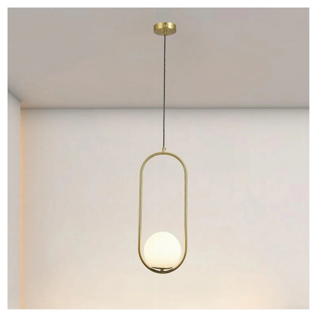 Lámpara de suspensión de oro ovalada con bola de vidrio E27 Minimal Minimal 32835