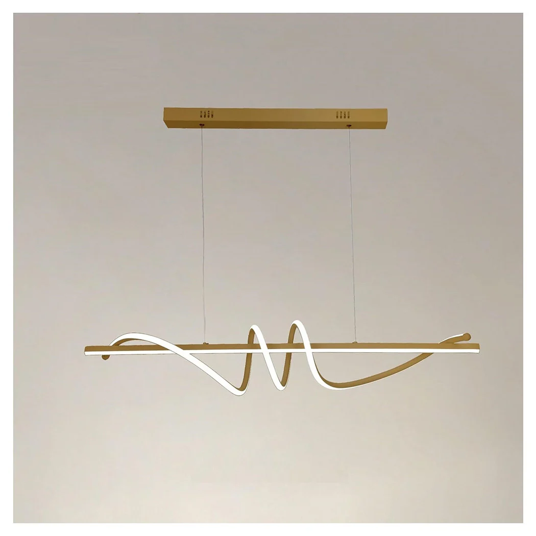 Araña de suspensión LED 65W Oro Espiral ondulado Luz ondulada 4000K Horizontal Vortex 3246