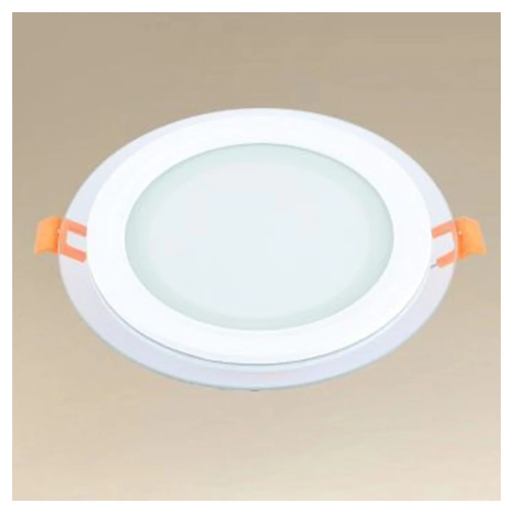 Panel de luz empotrado LED 3000K-6500K 12W redondo AM-CR-12 con borde transparente 00649