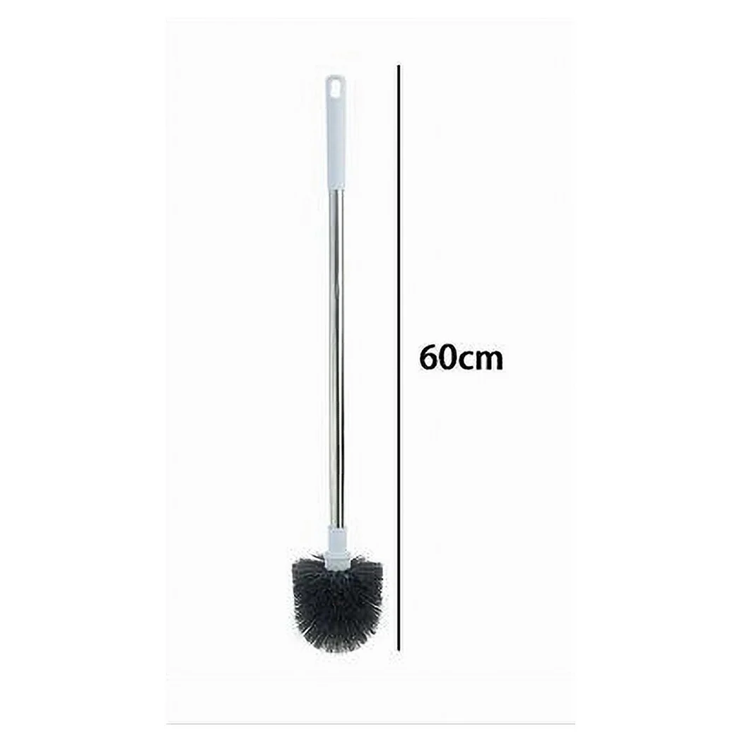 Cepillo de inodoro Cepillo de baño Mango de baño de acero plástico largo 60 cm negro cerdas 87615
