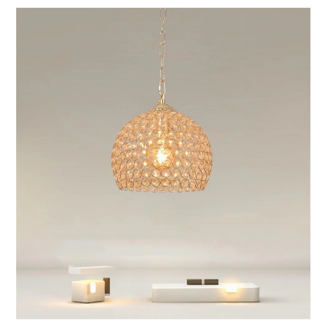 Lámpara de cúpula redonda de araña redonda de la lámpara de esfera medio E27 Gold 32347