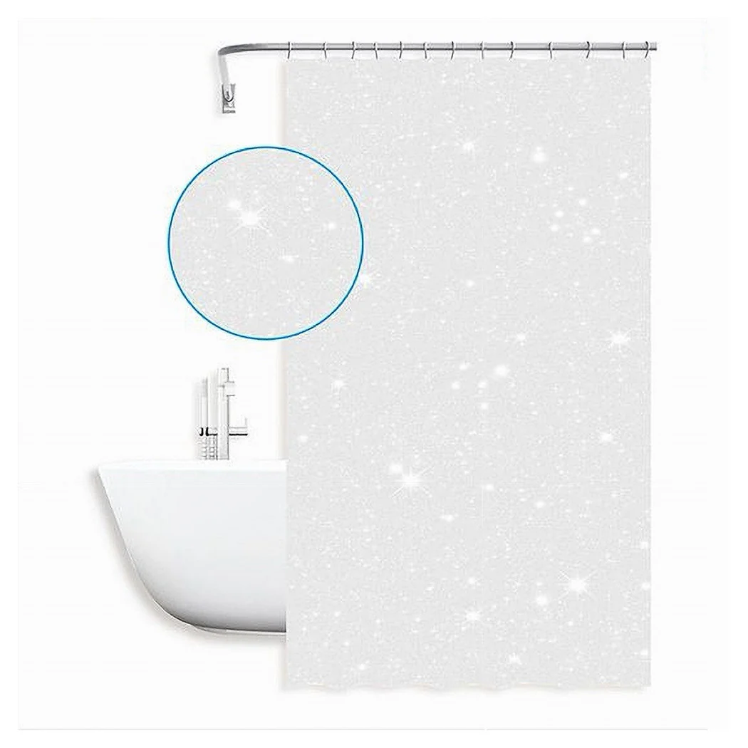 Cortina de ducha Bañera Blanca Galaxia 180 x 200 cm con 12 anillos 87585