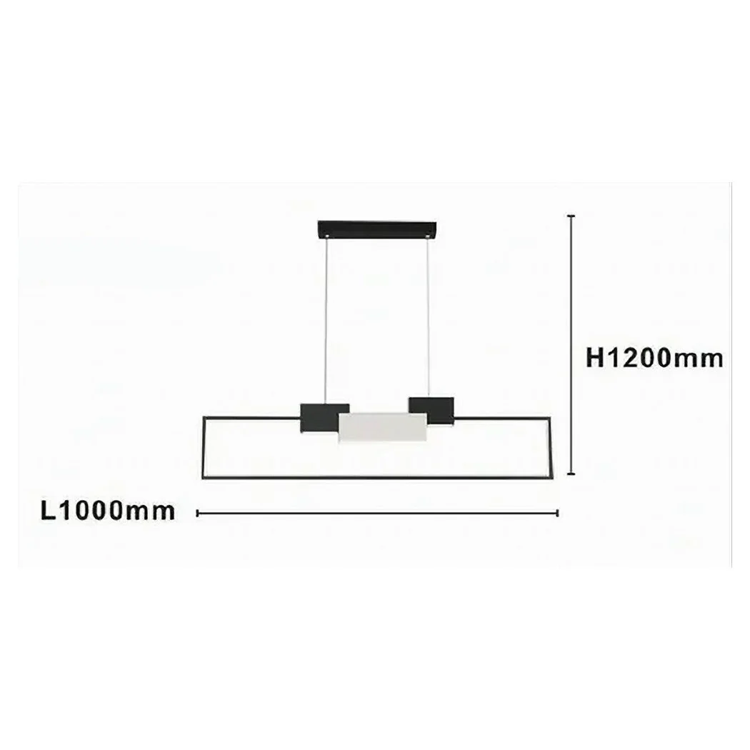 Lámpara de suspensión LED Rectangular 36W con control remoto Negro Moderno 71585