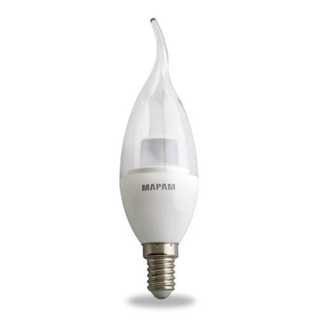 LAMPADINA LED E14 CANDELA TRASPARENTE 5WATT LUCE NATURA 4500K ALTA QUALIDAD 00425