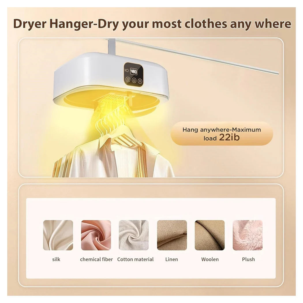 Secador portátil eléctrico con apagado automático Temporizador 1200W Aire caliente