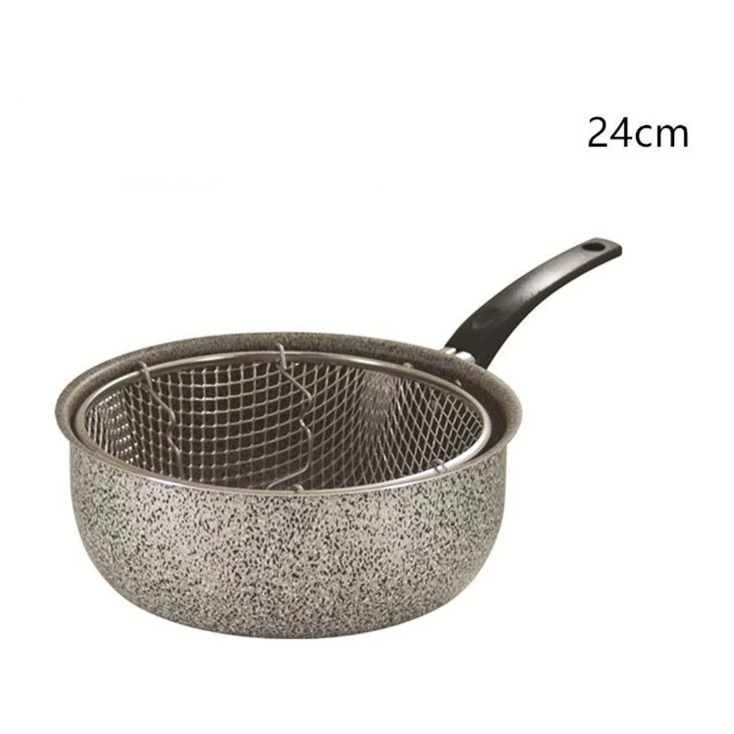 Pote de freidor de aluminio 24 cm Recubrimiento antiadherente con asa 036640m