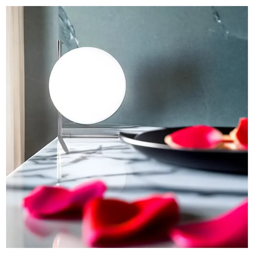 Lámpara de mesa Rama de escritorio con esfera de cristal Luz E27 Lámpara de plata 33887