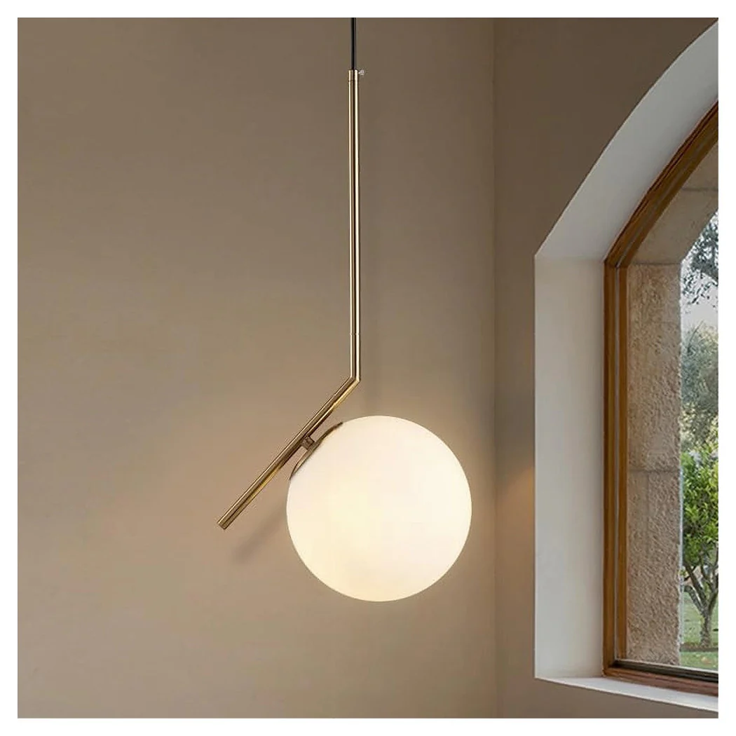Chandelier de suspensión E27 Oro con Esfera de vidrio moderna Minimal 32828