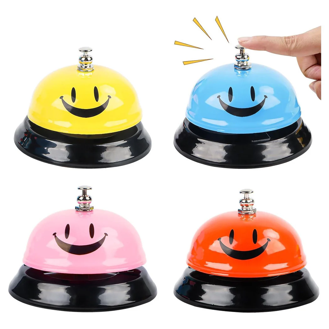 Campana de mesa en acero inoxidable llamada con sonrisa para hoteles Restaurantes
