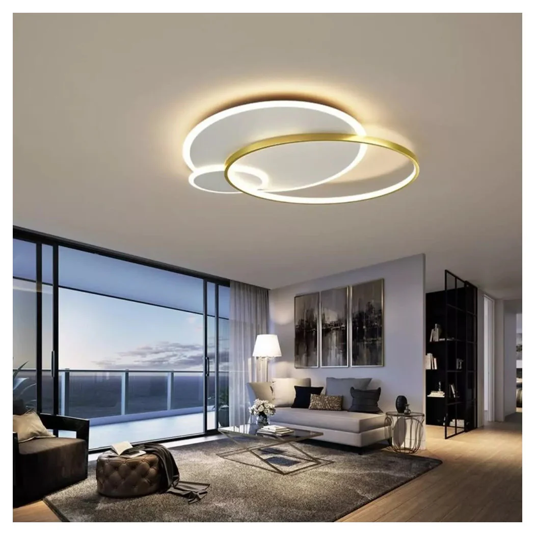 Luz de techo LED 42W Círculo Oro blanco Moderno Techo redondo Luz fría 71561