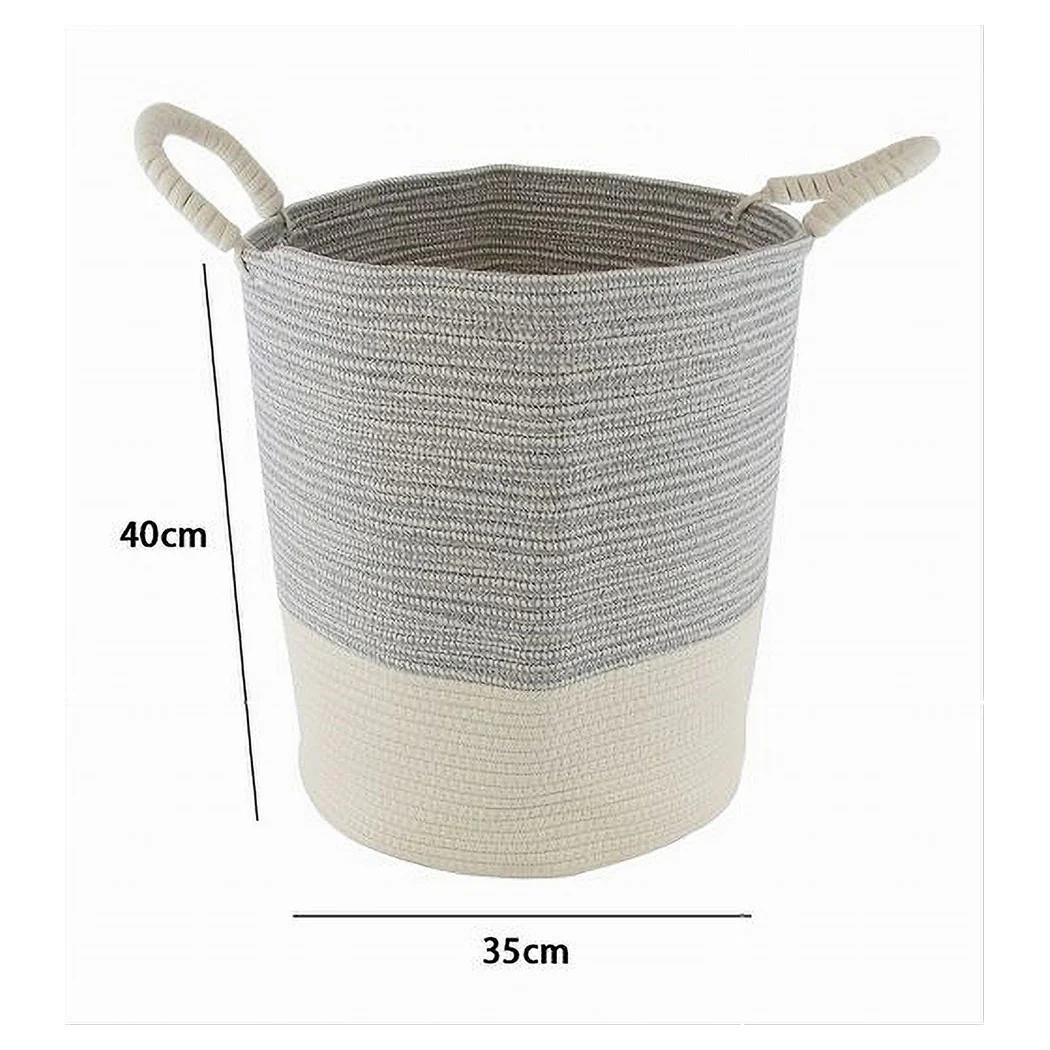 Objetos de ropa de ropa de canasta en cuerda tejida 35 x 40 cm con manijas 10680