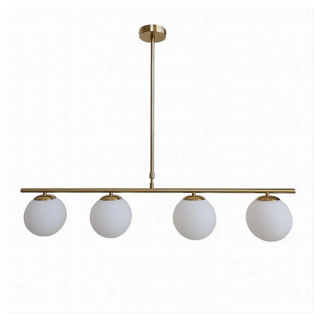 Lámpara de suspensión de oro con 4 bolas Burbujas blancas en vidrio G9TH 4917