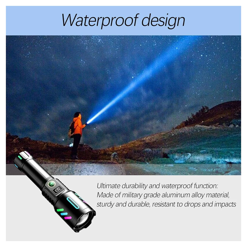 Linterna recargable eléctrica LED de alto brillo 5 Modo impermeable