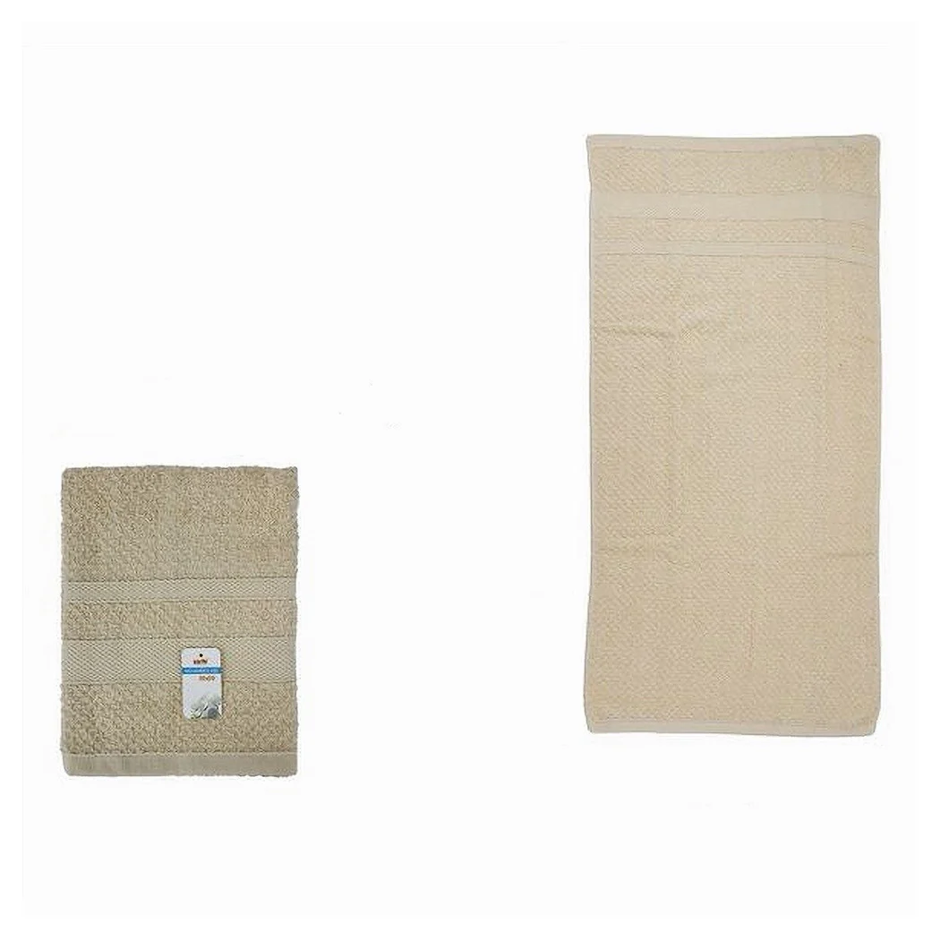 Toalla de baño invitado en algodón suave 30 x 50 cm 65gr color beige 79493